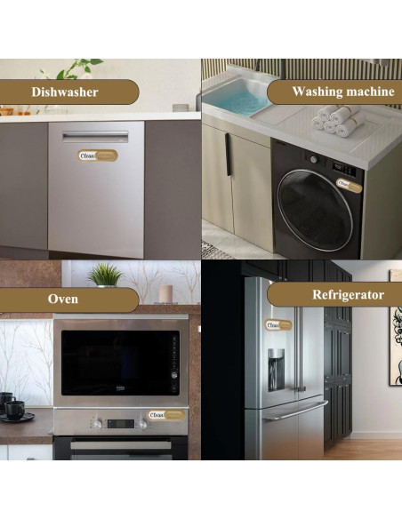 Imán de Lavavajillas Limpio y Sucio Couzilo Roble Blanco