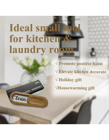 Imán de Lavavajillas Limpio y Sucio Couzilo Roble Blanco