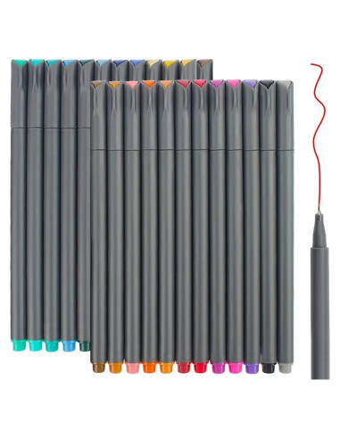 Bolígrafos de Color Taotree 24 Unidades Punta Fina 0.38mm