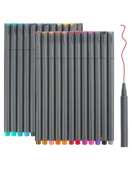 Bolígrafos de Color Taotree 24 Unidades Punta Fina 0.38mm