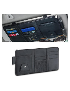 Organizador de Visera de Coche fasebeek Negro 29x15cm Multifuncional