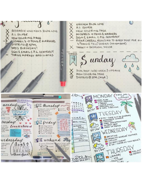 Bolígrafos de Color Taotree 24 Unidades Punta Fina 0.38mm