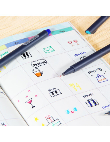 Bolígrafos de Color Taotree 24 Unidades Punta Fina 0.38mm