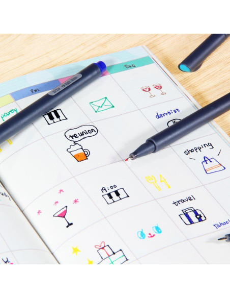 Bolígrafos de Color Taotree 24 Unidades Punta Fina 0.38mm