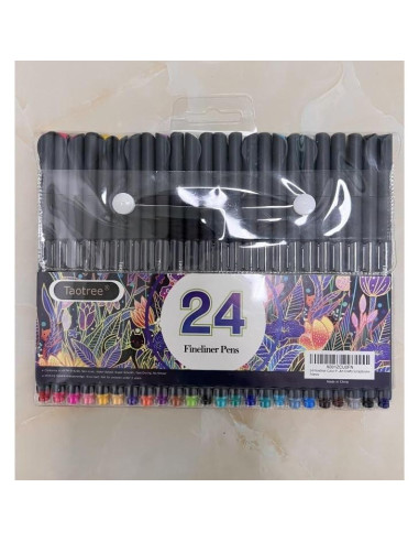 Bolígrafos de Color Taotree 24 Unidades Punta Fina 0.38mm