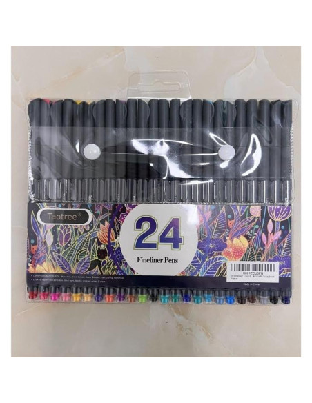 Bolígrafos de Color Taotree 24 Unidades Punta Fina 0.38mm