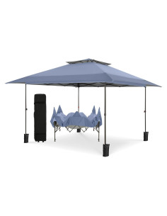 Carpa Plegable PHI VILLA 3.96x3.96m Gris Resistente al Agua