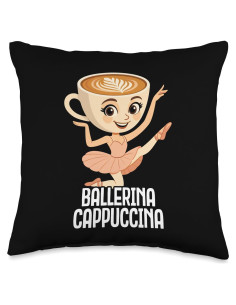 Cojín Divertido de Memes Italianos 16x16 Ballerina Cappuccina