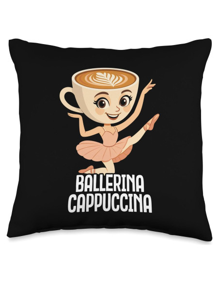 Cojín Divertido de Memes Italianos 16x16 Ballerina Cappuccina