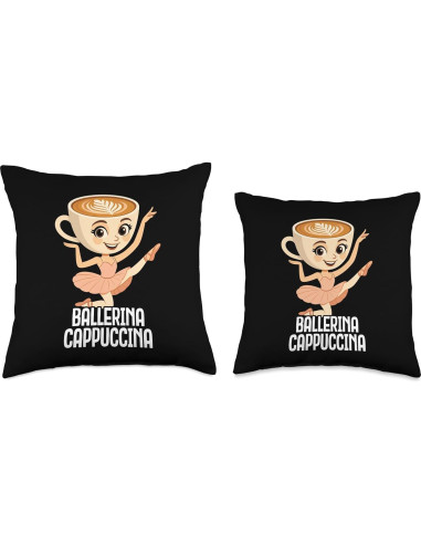 Cojín Divertido de Memes Italianos 16x16 Ballerina Cappuccina