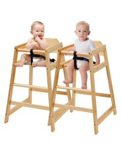 Paquete de 2 Sillas Altas de Madera Neoflavie para Bebés