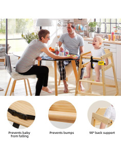 Paquete de 2 Sillas Altas de Madera Neoflavie para Bebés 2