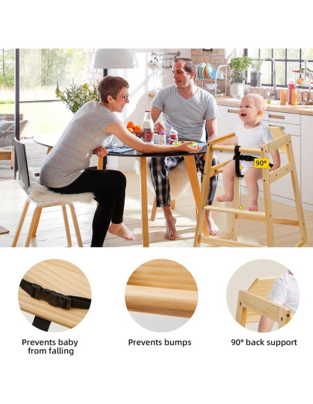 Paquete de 2 Sillas Altas de Madera Neoflavie para Bebés
