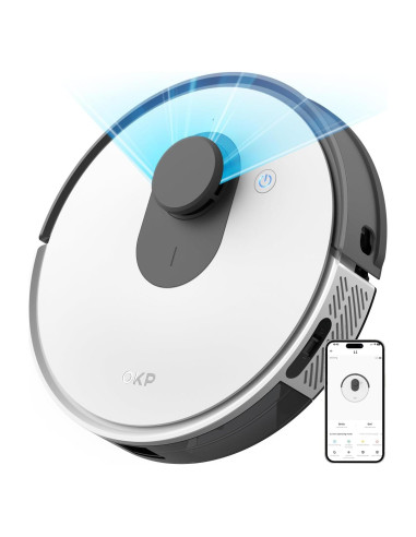 Aspiradora Robot OKP L1, 3800Pa, 200 Min, Slim, Ideal Mascotas