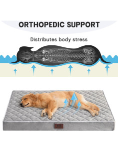Cama ortopédica para perros grandes Western Home WH gris 88.9x55.8cm 2