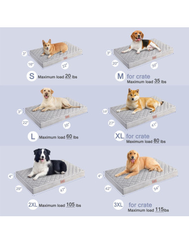 Cama ortopédica para perros grandes Western Home WH gris 88.9x55.8cm