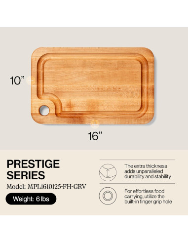 Tabla de Cortar de Madera John Boos Prestige 40.6x25.4cm Reversible