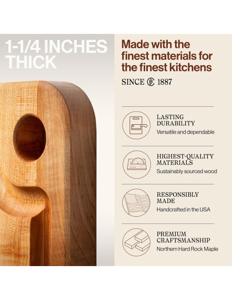 Tabla de Cortar de Madera John Boos Prestige 40.6x25.4cm Reversible