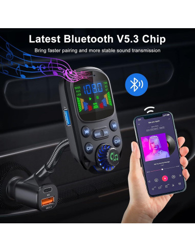 Transmisor FM Bluetooth 5.3 SOARUN PD30W Carga Rápida USB