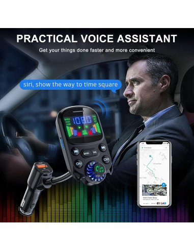 Transmisor FM Bluetooth 5.3 SOARUN PD30W Carga Rápida USB