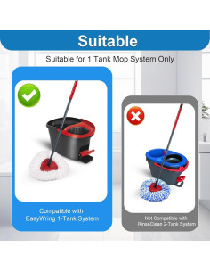 Juego de 4 Cabezas de Repuesto Mopas Giratorias O Cedar EasyWring 2