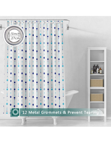 Forro de Cortina de Ducha jssablo 72x72 cm Impermeable Azul