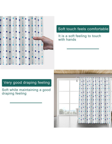 Forro de Cortina de Ducha jssablo 72x72 cm Impermeable Azul