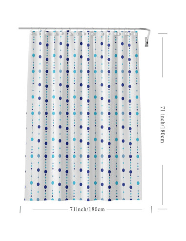 Forro de Cortina de Ducha jssablo 72x72 cm Impermeable Azul