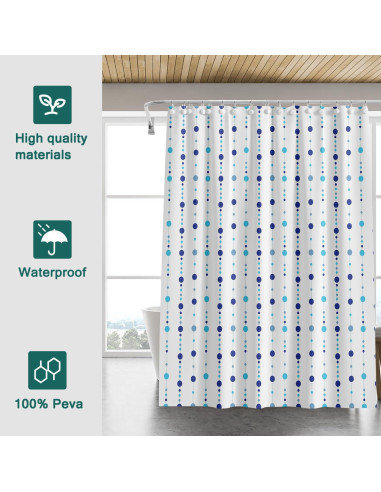 Forro de Cortina de Ducha jssablo 72x72 cm Impermeable Azul