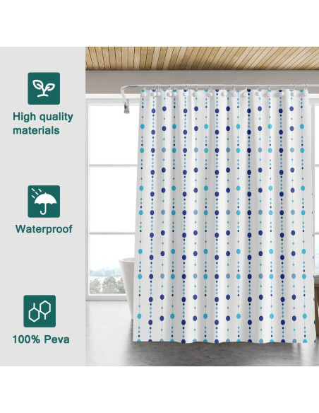 Forro de Cortina de Ducha jssablo 72x72 cm Impermeable Azul