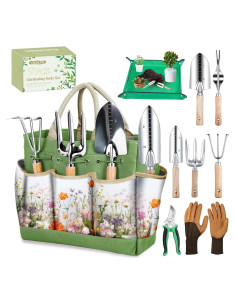 Juego de Herramientas de Jardín 9 Piezas Halilus Verde