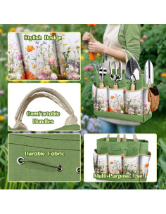 Juego de Herramientas de Jardín 9 Piezas Halilus Verde 2