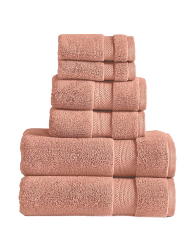 Juego de Toallas de Lujo 6 Piezas Modern Threads Algodón Arcilla