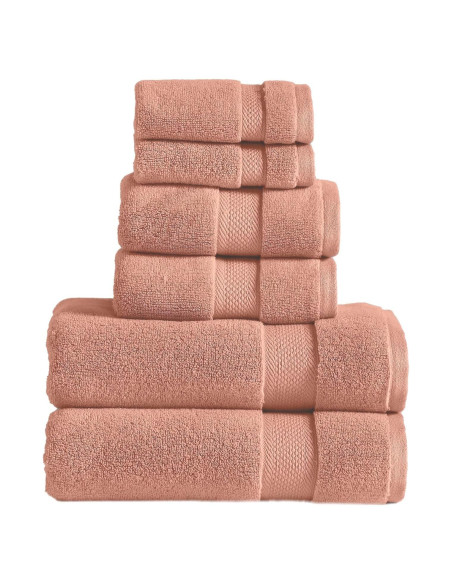 Juego de Toallas de Lujo 6 Piezas Modern Threads Algodón Arcilla