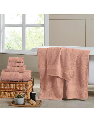 Juego de Toallas de Lujo 6 Piezas Modern Threads Algodón Arcilla