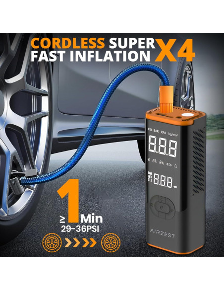 Inflador de Neumáticos Inalámbrico Airzest 150 PSI Portátil