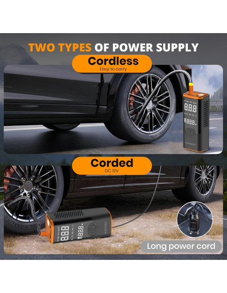 Inflador de Neumáticos Inalámbrico Airzest 150 PSI Portátil
