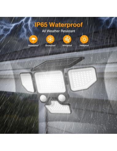 Luces Solares Exteriores Onforu 3000LM con Control Remoto