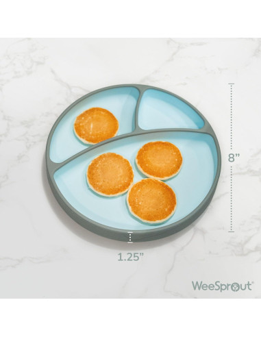 Plato de Silicona WeeSprout para Bebés - Dividido 12.7cm