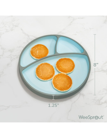 Plato de Silicona WeeSprout para Bebés - Dividido 12.7cm