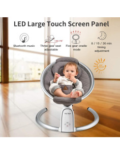 Columpio Eléctrico para Bebés Mamá Caliente Gris Carbón 2