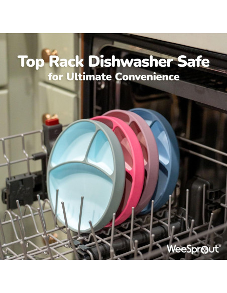 Plato de Silicona WeeSprout para Bebés - Dividido 12.7cm