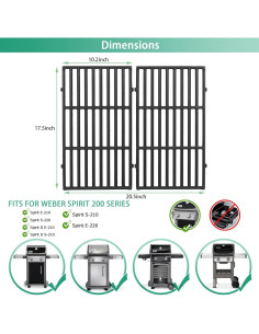 Rejillas de Cocina de Hierro Fundido Weber Spirit E-210 7637 2