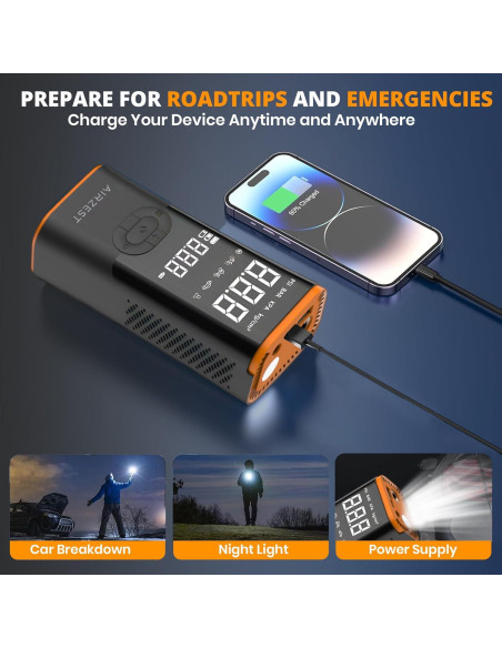 Inflador de Neumáticos Inalámbrico Airzest 150 PSI Portátil