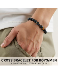 Pulsera Cruz ORISPRE para Hombres - Bautismo 20.32 cm 2