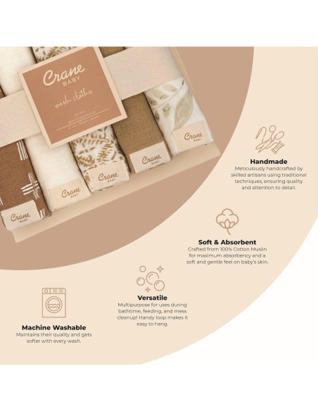 Juego de Paños de Baño Crane 100% Algodón Safari 5 Piezas