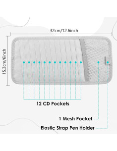 Organizador de CD para Visera de Vehículo Trinkrittey Gris 2