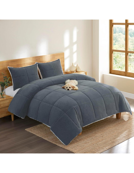 Conjunto de Edredón UGG Blissful Full/Queen Azul Reversible
