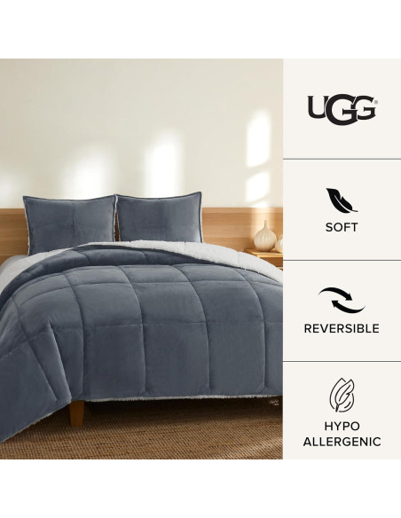 Conjunto de Edredón UGG Blissful Full/Queen Azul Reversible