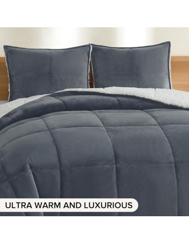 Conjunto de Edredón UGG Blissful Full/Queen Azul Reversible